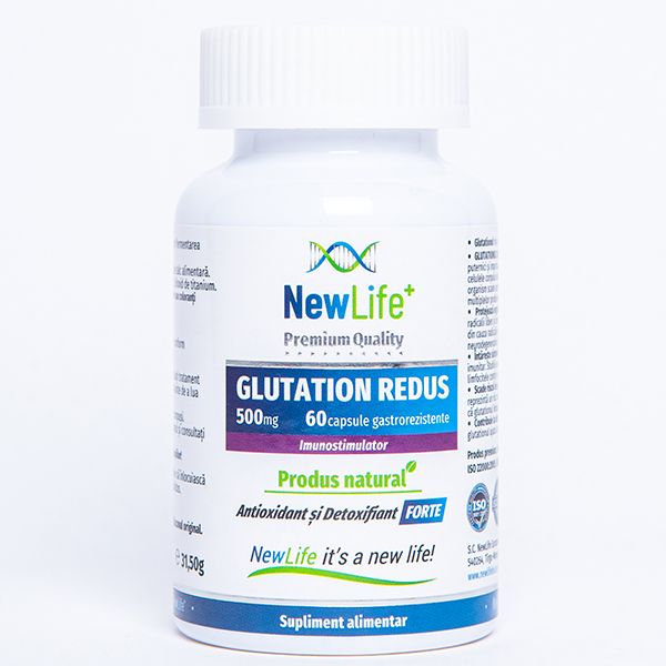 supliment alimentar glutation redus 500mg 60 capsule gastrorezistente